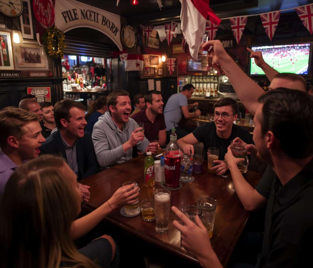 Många Engelska fotbollsupplevelser börjar på puben